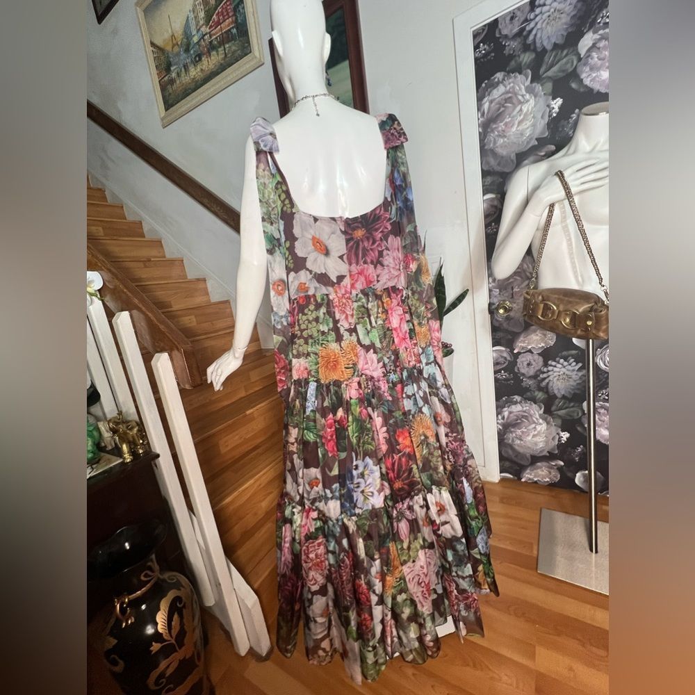 BHLDN Isabella Tiered Square-Neck A-LineMidi Dress/ size 16 - Picture 7 of 9